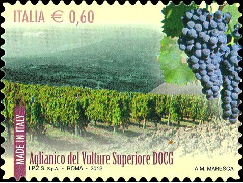 Un francobollo per l’Aglianico dall’olimpo dei vini alla “cantina” postale